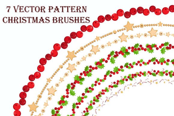7 Vector Pattern Christmas Brushes