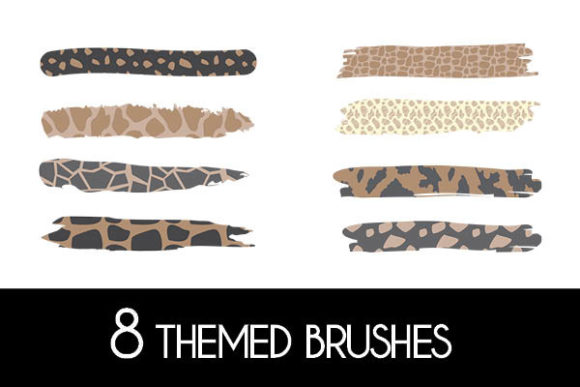8 Giraffe Boho Themed Brushes Patterns for Creative Projects
