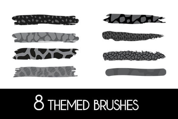 8 Giraffe Grey Themed Brushes Patterns