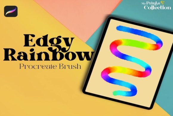 Edgy Rainbow Single Procreate Brush: Elevating Digital Art with Vibrant Precision
