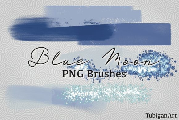 Enhance Designs with 7 Blue Moon Brushes PNG