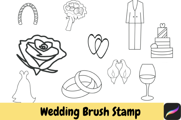 Wedding Procreate Brush Stamps Ipad